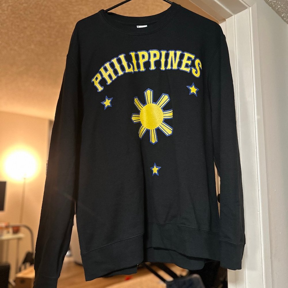 NEW Custom "Philippines" Black Sweater Large